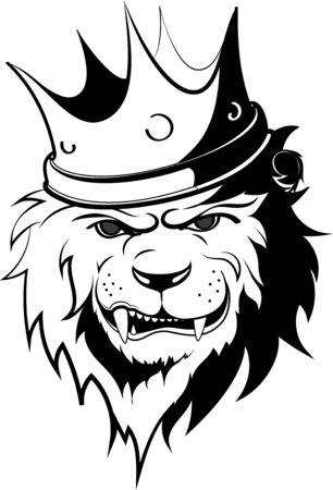 lion, king with crown vector illustration 1のイラスト素材