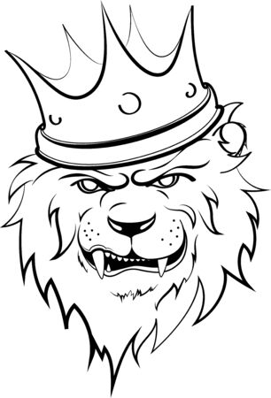 lion, king with crown vector illustration 2のイラスト素材