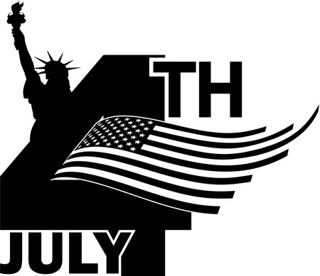 4th of july independence day in vector formatのイラスト素材