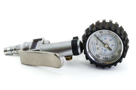 Gauge pressure meter isolated on white background
