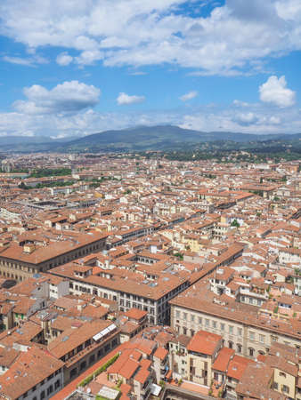 View of the Cathedral Santa Maria del Fiore in Florence, Italyの写真素材