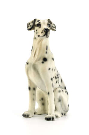 Statuette of dog isolated on white background clipping pathの写真素材