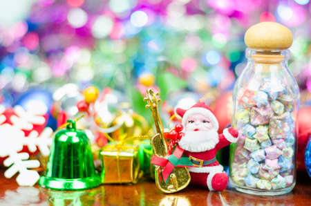 Christmas decoration on abstract backgroundの写真素材