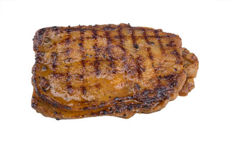 Spicy Grilled chicken steak isolated on the white backgroundの写真素材