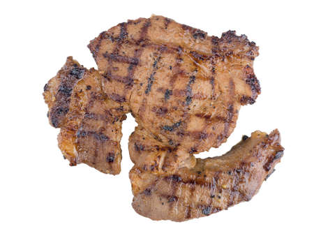 Pork steak isolated on the white backgroundの写真素材