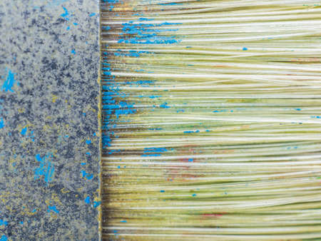 Close-up old dirty paintbrush, Artist's Old Brushes