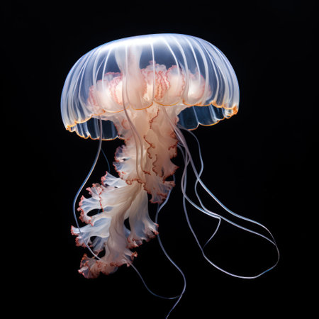 Stunning jellyfish in a dark background.の素材