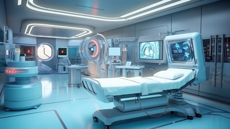 3D CG rendering of a medical spaceの素材