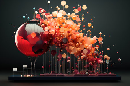 Illustration design of a digital business globeの素材