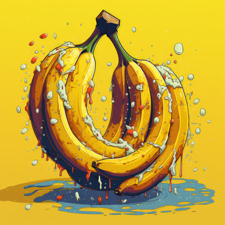 A colorful banana illustrationの素材