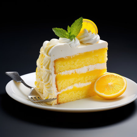 Lemon Cake topped with fresh lemonの素材