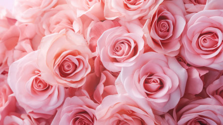 Blooming roses on a festive backgroundの素材