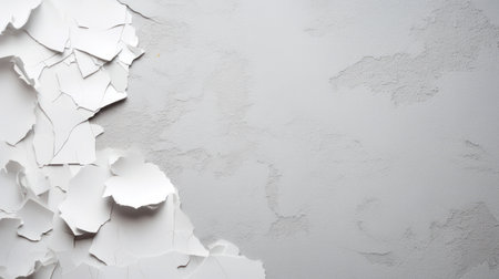 White torn paper on a gray background.の素材