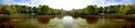 A panoramic shot of a Doking fisheryの写真素材