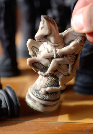 A chess piece gets takenの写真素材