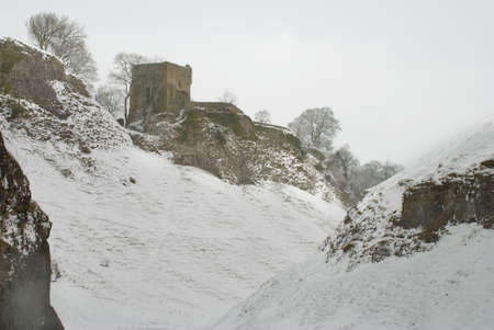 Old castle in the hills at Castleton.の写真素材