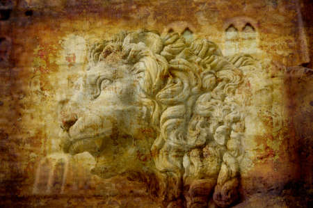 Artistic work of my own in retro style - Postcard form Italy.の写真素材