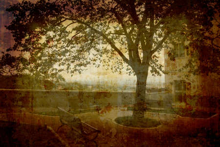 Artistic work of my own in retro style - Postcard from Italy. の写真素材