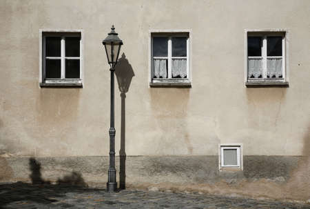 Four windows and a lamp - Germanyの写真素材