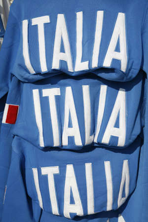 Italian national team soccer T-shirts for sale.の写真素材
