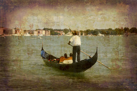 Postcard from Italy. - Gondola - Venice.の写真素材