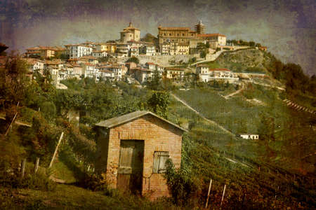 Postcard from Italy. - La Morra - Piedmont.の写真素材