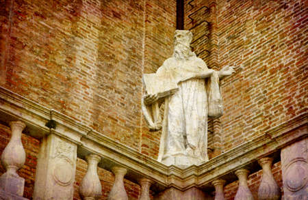 Artistic work of my own in retro style - Postcard from Italy. - Fragment of building - Venice.の写真素材