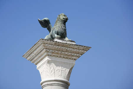 The winged lion of Piazzo San Marco - Venice, Italyの写真素材