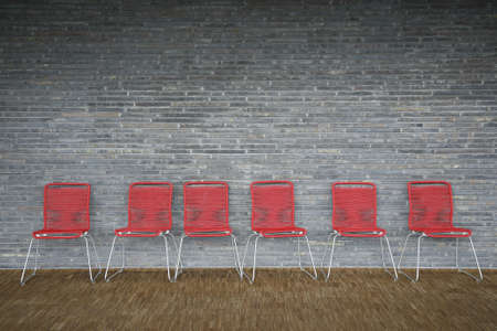 Chairs in public waiting room - Denmark.の写真素材