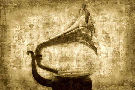 My grandfathers first gramophone for 78rpm records. More of my images worked together to reflect age and time.の写真素材