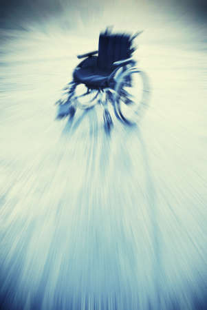 Concept miracle - she raised and went away. Zoom blur - space for text.の写真素材