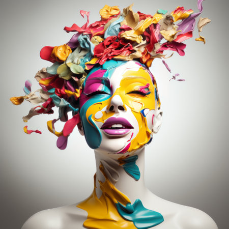 Fashion art portrait of a woman with creative make-up.の素材