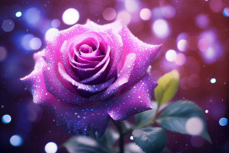 Beautiful purple rose on bokeh background, valentines dayの素材