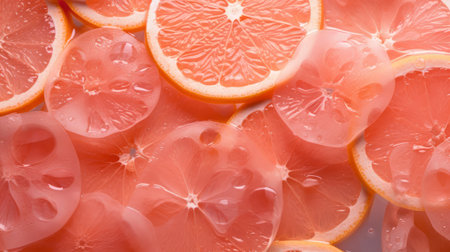 Mandarins, sliced for juice.Fruits of mandarin , cut, on wooden background.の素材