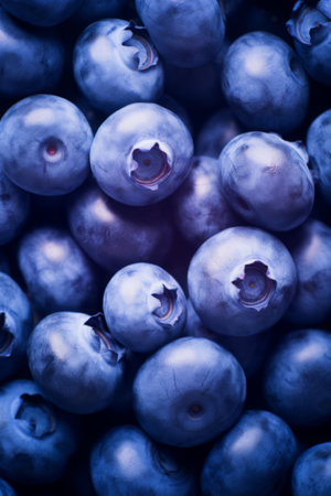 Deliciously Dewy. Blueberries and Raindropsの素材