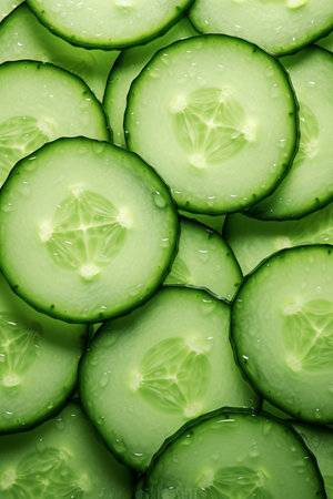 Cucumber Slices. The Green Background of Your Dreamsの素材