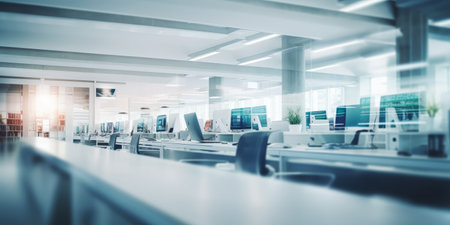 Blurred background, Defocused. Futuristic Reception Desk Abstract Gradient Public Spaceの素材