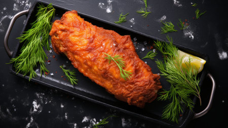 Fried Chicken Wings with fish Sauce on white backgroundの素材
