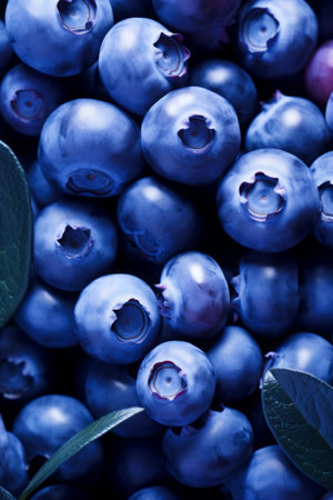 Taste the Rain. Ripe Blueberries, Wet and Wonderfulの素材