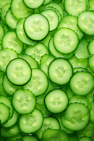 Cucumber Pattern Adventure. Fresh and Green Delightの素材