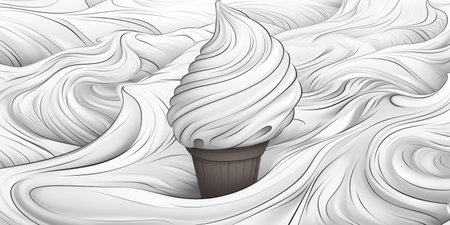 Super Close-Up Strawberry Ice Cream, Cool Design Space.の素材