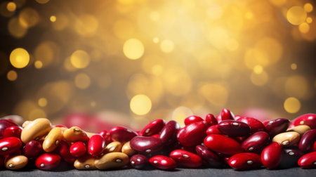 Red Bean Close-Up. A Palette of Health and Artの素材