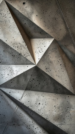 Abstract background of geometric shapes made of concrete. 3D rendering.の素材