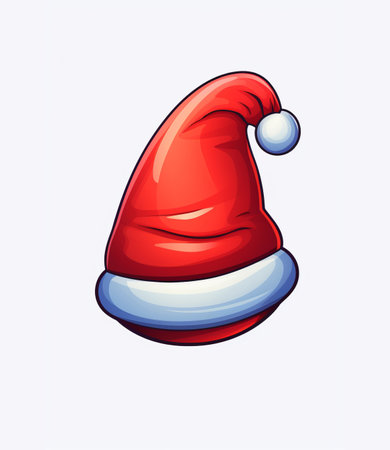 Santa Claus red hat isolated on white background. Christmas vector illustration.の素材