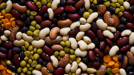 Full Frame Beauty. Close-Up of Cooked Red Kidney Beansの素材