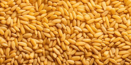 Pearl barley on sacking backgroundの素材