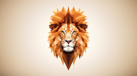 A lion's head made out of geometric shapesの素材
