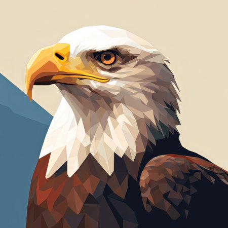 A close up of a bald eagle's headの素材