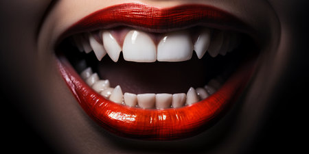 Glamorous Mouth Close-Up. Woman's Red Lips Collage art Conceptの素材