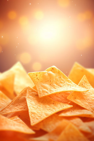 Savory Corn Tortilla Chips. A Culinary Canvasの素材